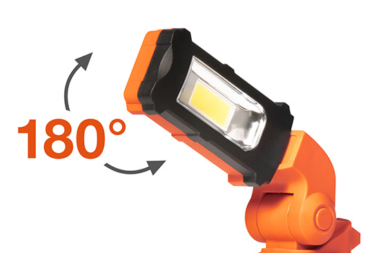 Вращение осветительной головки на 270° позволяет подобрать оптимальное положение для лучшей подсветки.