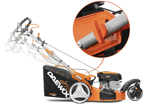 Обеспечивает быструю регулировку положения рукоятки, а также легкий перевод в режим вертикального хранения.